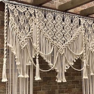 Boho Macrame Wall Hanging-Handmade Art-Woven Wall Hanging-Macrame Wedding Backdrop - Home décor Macrame Curtains RWM05