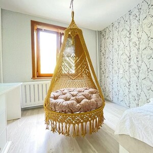 Home Decor Macrame Swing Chairs-Handmade Swing-Swing-Toddler Swing-Indoor Swing-Hammock Chair-Baby Hammock-Outdoor Swings 5 Day Delivery