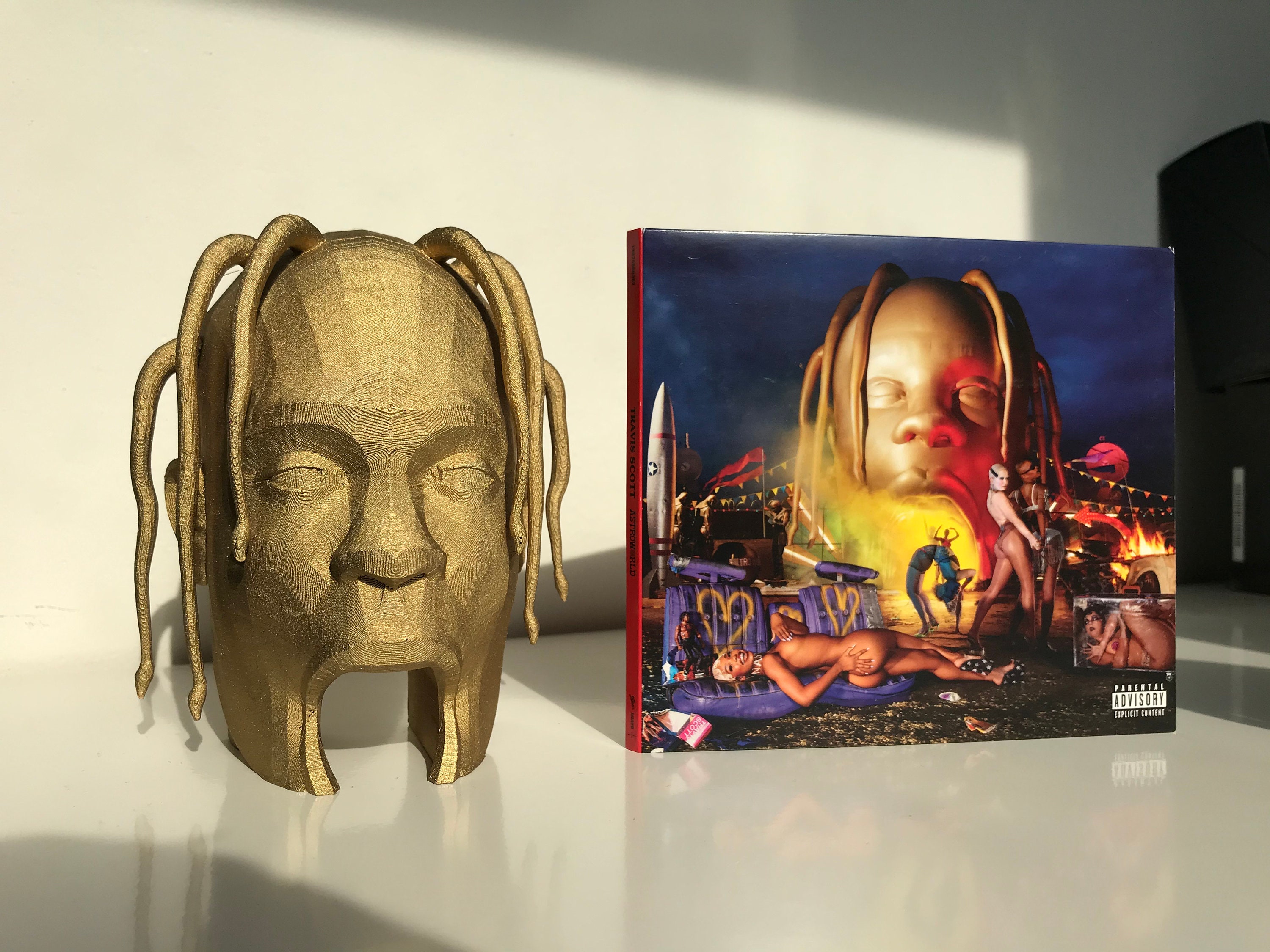 Travis Scott Astroworld Head Cover Album Figura stampata in 3D Giocattolo -   Italia