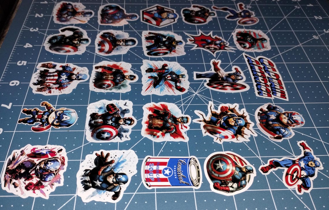 Captain America Stickers Full Sticker Set - Etsy