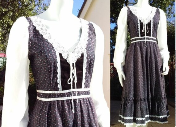 Authentic Gunne Sax Prairie Sun Dress | 1970s Vint