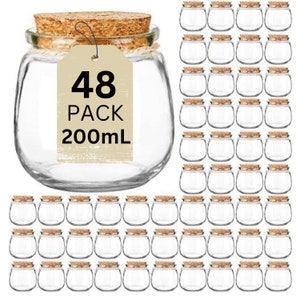 40 Pack 6.7 oz Clear Glass Jars With PE Lids,Glass Yogurt Container,Glass  Pudding Jars Yogurt Jars for Milk,Jams,Jelly,Mousse,Honey and More