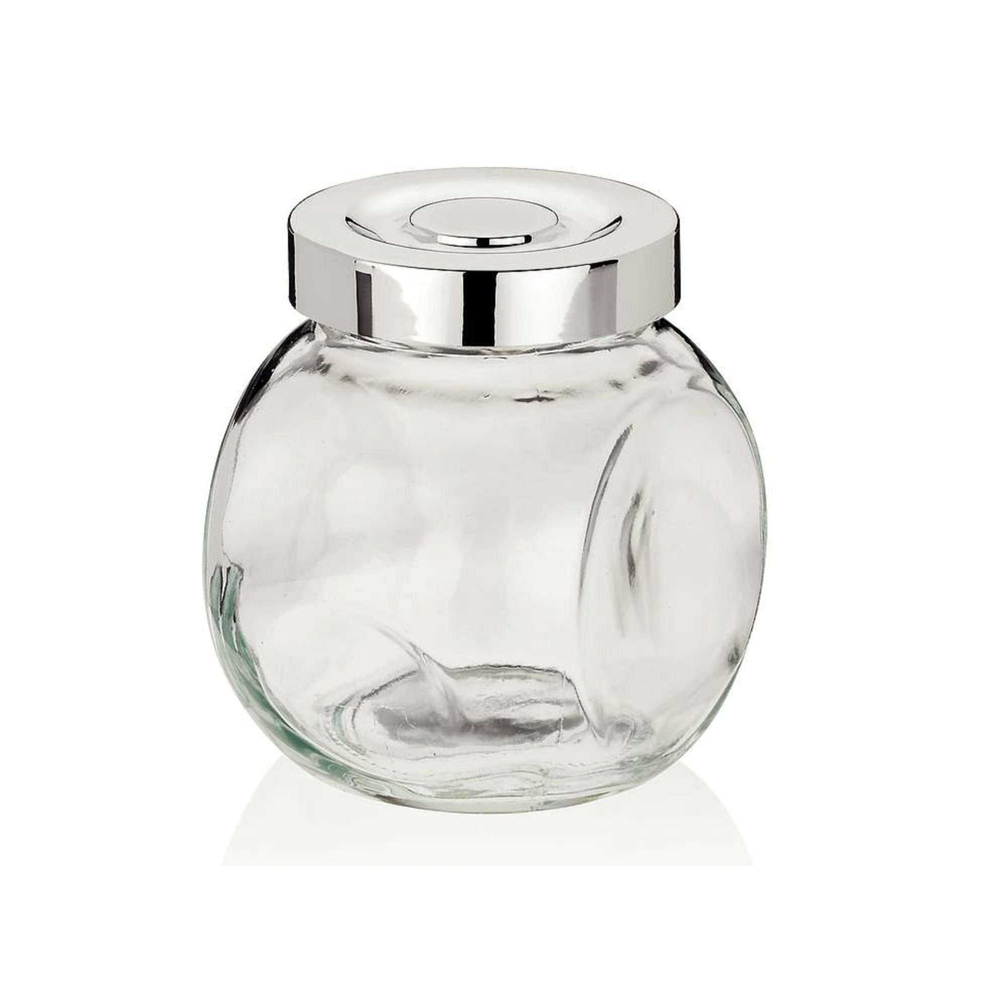 Clear Glass Decorative Jar Set with Silver Lids by Ivory and Iris in Clear/Silver | Michaels