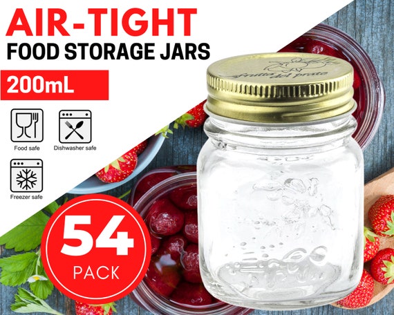 6 oz Glass Jars With Regular Lids,Mini Wide Mouth Mason Jars,Storage Jars  Clear Small Canning Jars With Gold Lids,Canning Jars For