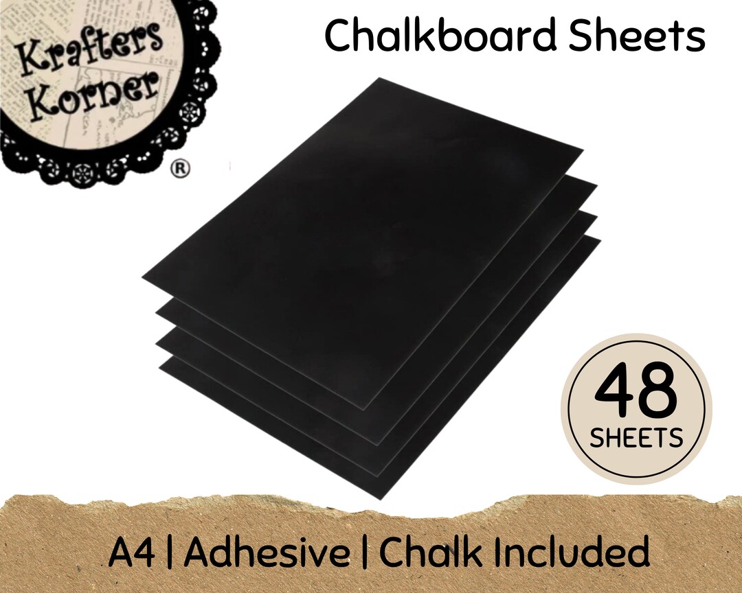 Chalkboard Adhesive Sheets A4 Size 48 Pack Decorative Wall Sticker