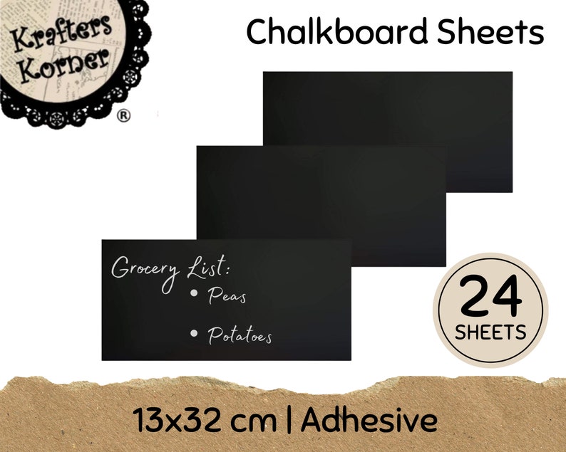 Chalkboard Adhesive Sheets 24 Pack 13x32cm Decorative Wall Etsy Australia