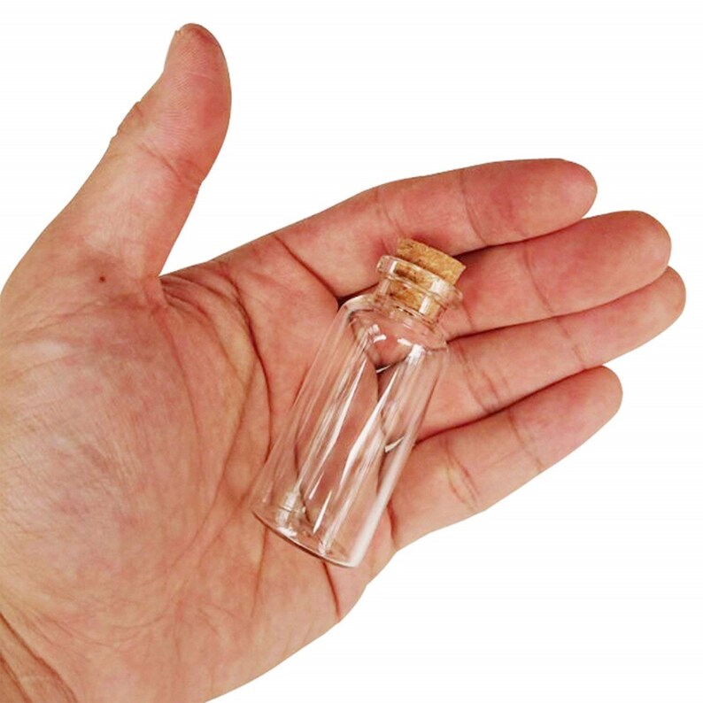 BULK LOT 20ml Miniature Glass Vial Jars Small Glass Vials Cork Stoppers Glass Bottles Favors