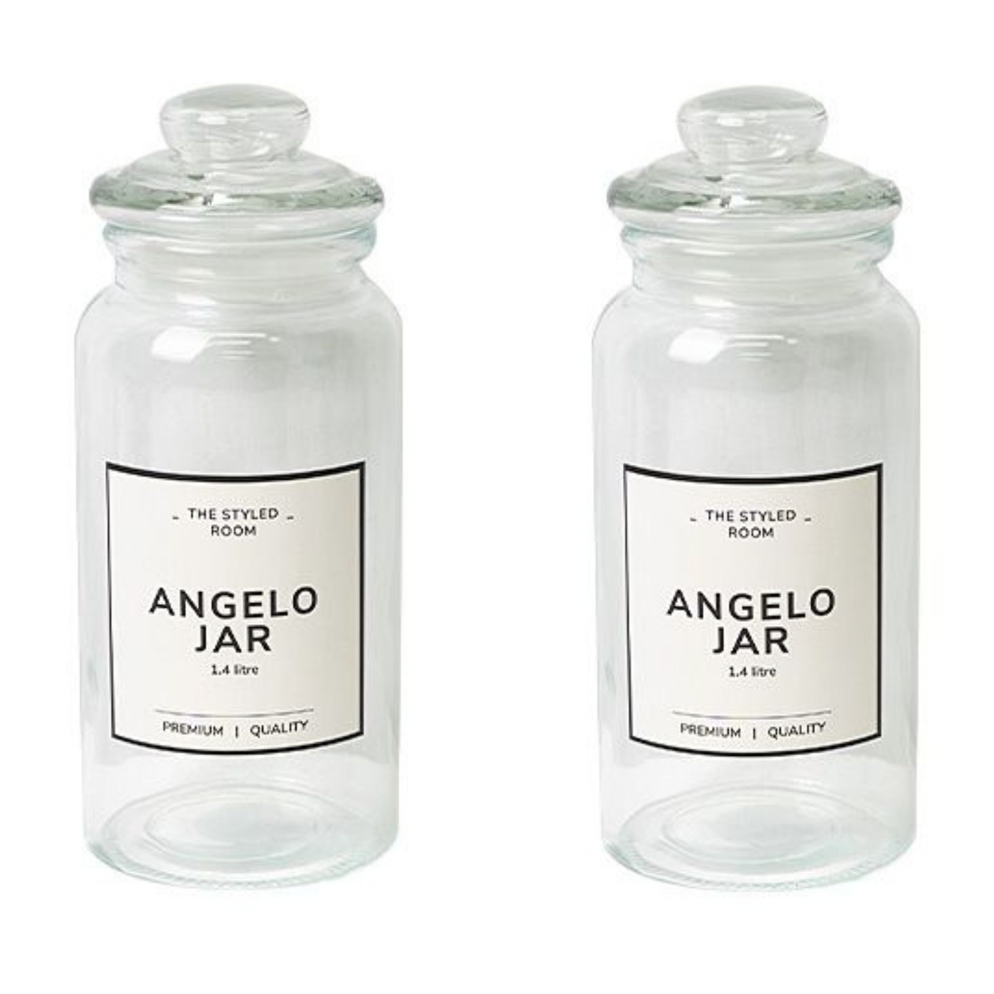 12 X GLASS APOTHECARY JAR With Airtight Lid 1.4L Kitchen Food Canister