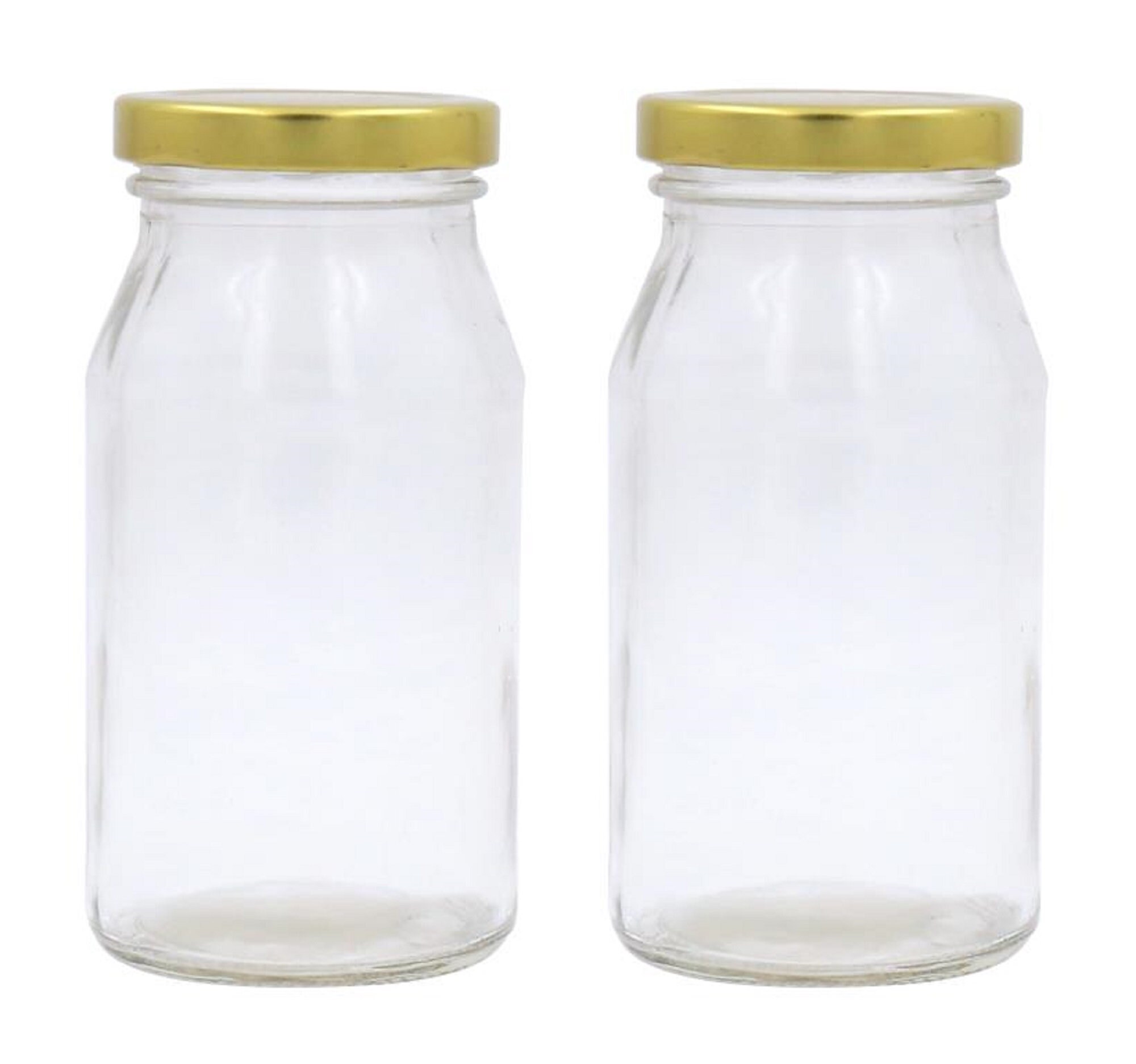 36 X Small Glass Preserving Conserve Jar With Gold Lids 250ml
