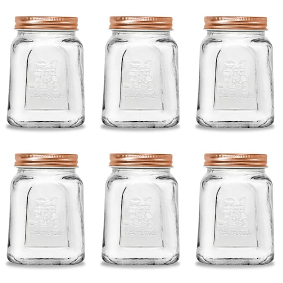 BULK LOT Small Glass Mason Jar Rose Gold Lids 150ml Mini Round Glass Jars  for Honey Jam Spices Canning Party Wedding Favours Bomboniere 