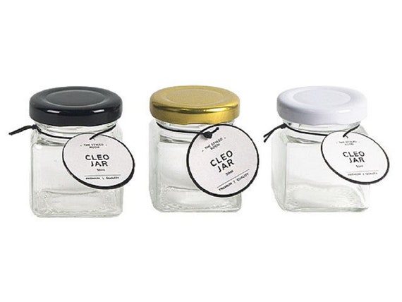 Mini Jam Jar, Small Glass Jar with Airtight Lids for Wedding Favours