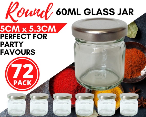 Clear Glass Jars With Lids(Golden),Small Spice Jars For Herb,Jelly