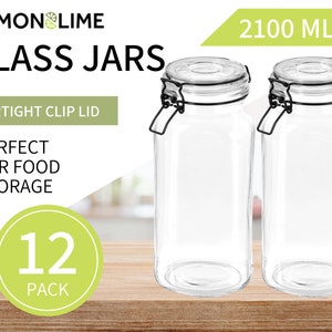 32 oz Glass Jars With Airtight Lids And Leak Proof Rubber Gasket,Wide Mouth  Mason Jars