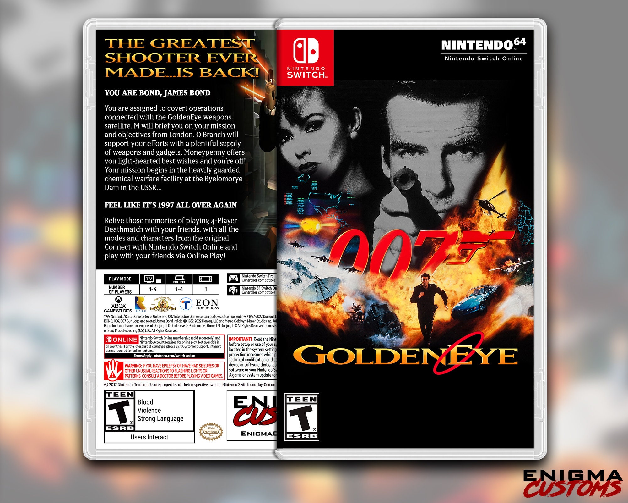 Goldeneye 007: N64 Online Custom Switch Cover NO GAME 