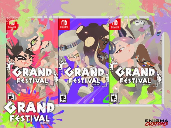 Splatoon 3 GRAND FESTIVAL ポスター Splatoon 3: Grand Festival Custom Switch Cover (NO GAME) - Etsy