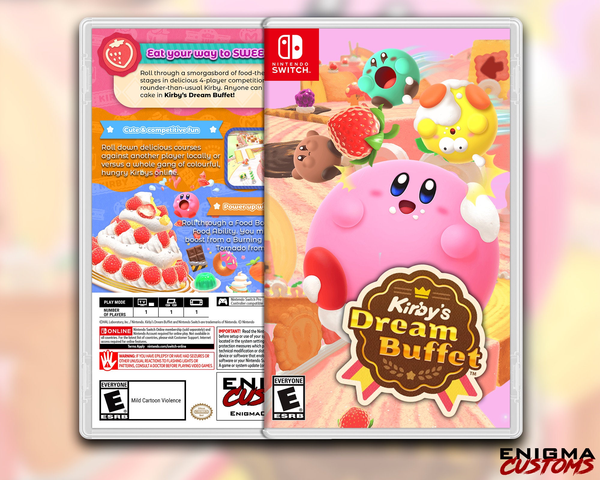 Kirby's Dream Buffet Custom Switch Cover NO GAME - Etsy Hong Kong