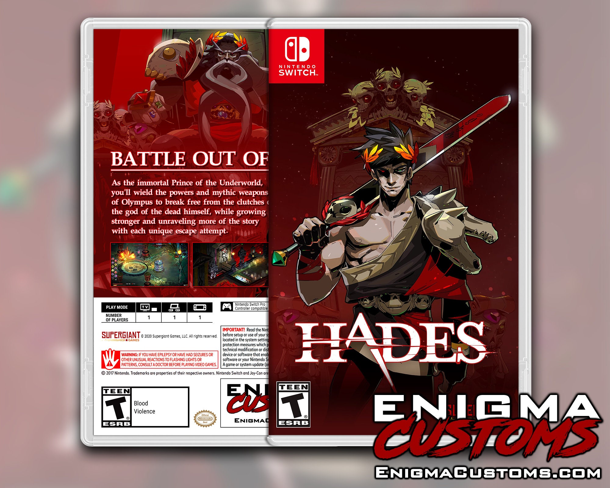 Hades Custom Switch Cover NO GAME 
