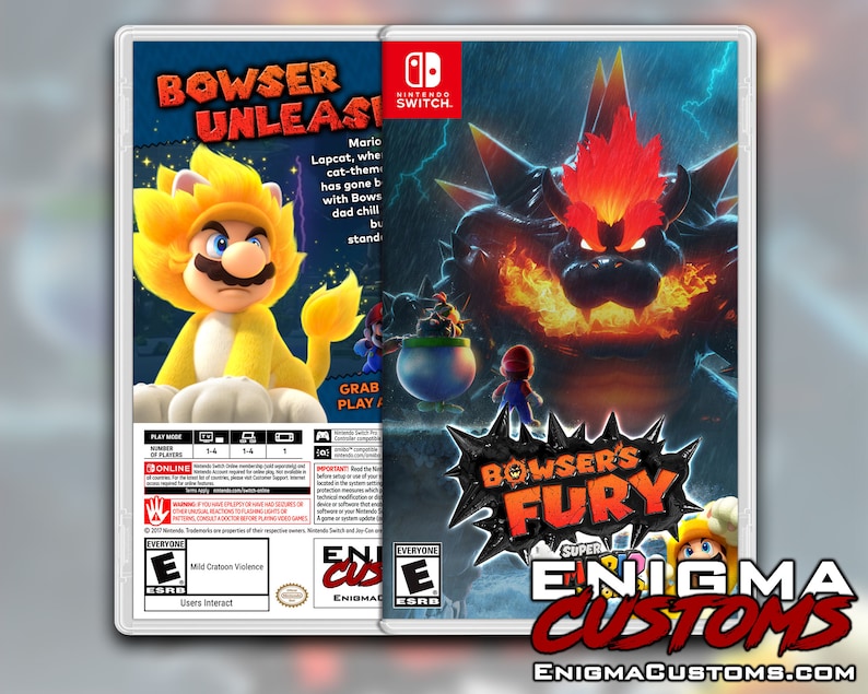 Bowser's Fury Super Mario 3D World Custom Switch Cover NO GAME - Etsy