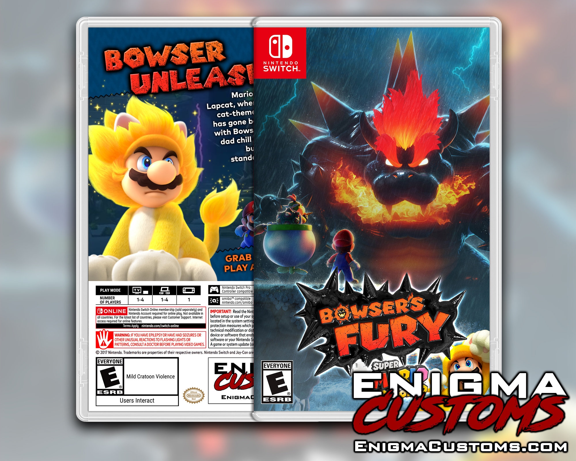 Super Mario 3D World Bowser's Fury Cover Art: Inserto y estuche de  reemplazo para Nintendo Switch -  España