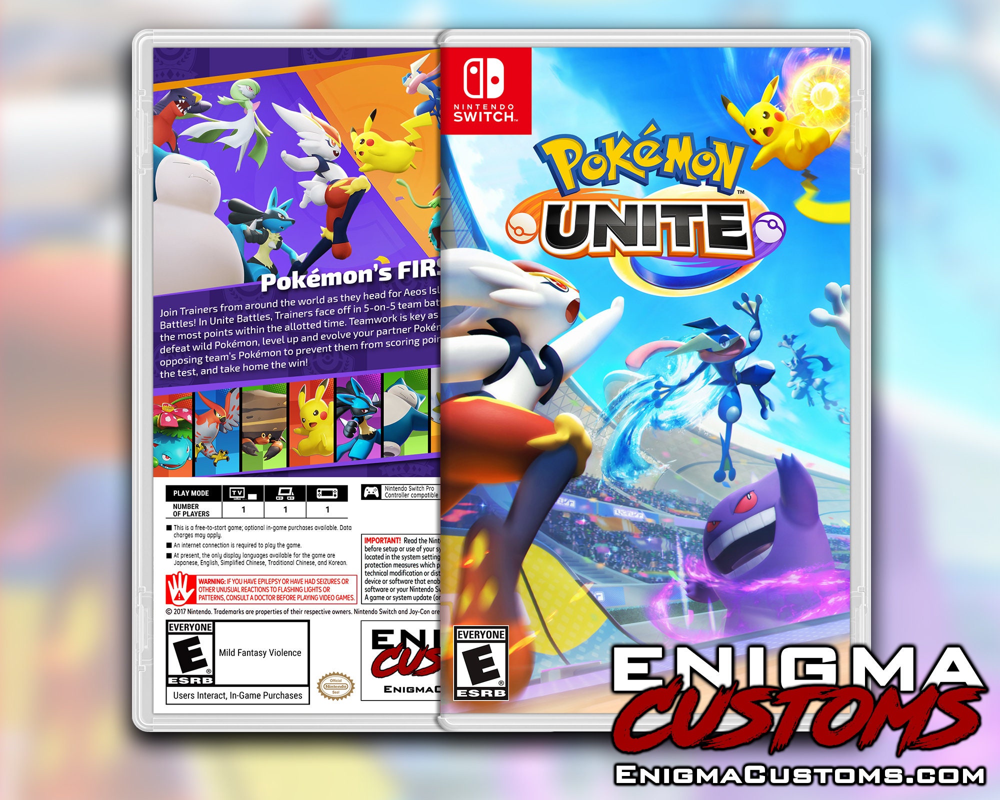 Pokemon Unite Custom Switch Cover NO GAME - Etsy