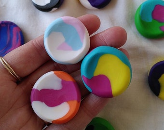 PRIDE COLOUR Polymer clay worry stone/ peace pebble/fidget- choose your own colour! Handmade gift, customs available.