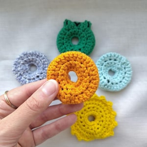 Donut marble pusher crochet fidget toy for anxiety and stress relief. Handmade gift