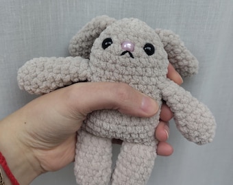 Regina the plush fidget rabbit- custom friend with 8 fidget elements for sensory fun. Made to order.