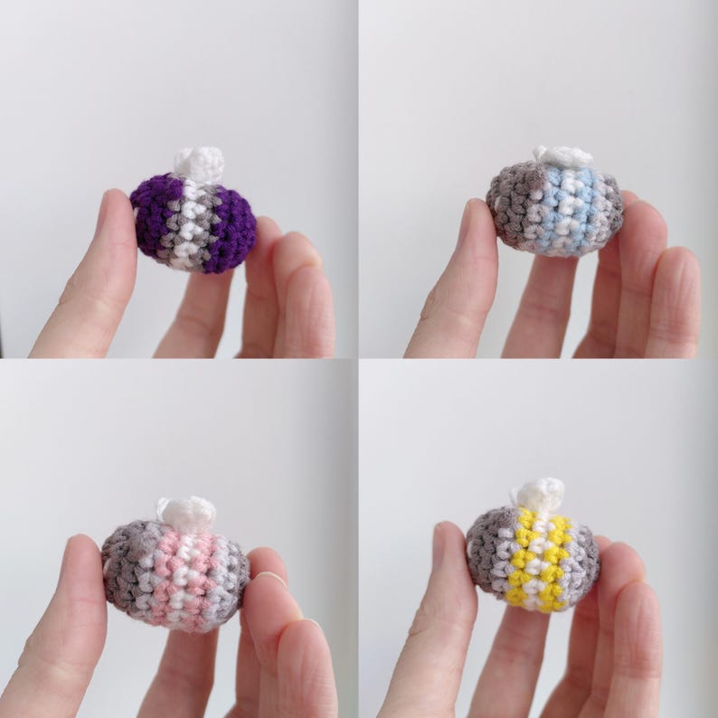 Mini Bumble Bee + Pride Flag Modifications, No-sew Crochet PATTERN ONLY ...