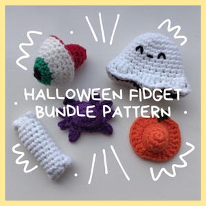 HALLOWEEN Gehaakt fidgetspeelgoed PATROONBUNDEL van 5 verschillende soorten speelgoed. Zelf maken