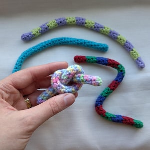Monkey noodle/ stress worm crochet fidget toy for anxiety and stress relief. Handmade gift