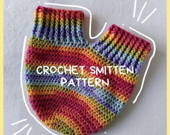 Patrón fácil de Smitten. Manoplas para parejas para tomarse de la mano en el frío. SOLO PATRÓN SMITTEN.