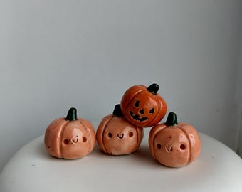 Handmade Tiny Ceramic Pumpkin Friend - Fall Decor