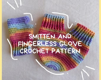 Enkelt virkmönster för ribbstickade och fingerlösa handskar PAKET