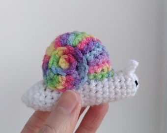 LUCKY DIP soft crochet snail toy plushie/ pocket pal/ worry pet- 2 sizes available! Handmade gift
