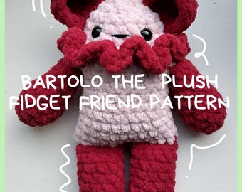 Bartolo Fidget Friend Crochet Pattern, Low-Sew Plush Doll (Digital Download)