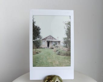 Tiny ceramic photo holder friend. Handmade gift
