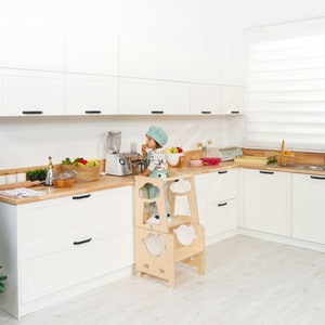 Convertible Kitchen Tower, Learning Stool, Activity Tower, Montessori Furniture, Kids Step Stool, Kids Table and Chair