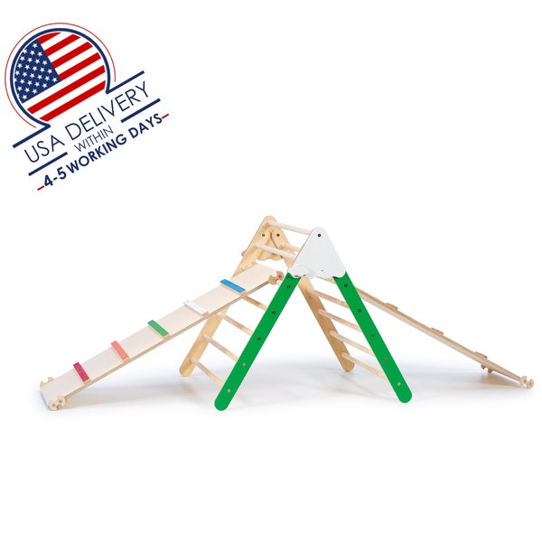 Foldable Climbing Triangle with Ramp, Free Express Shipping, Climbing Triangle, Toddler Gym, Montessori Toy, Waldorf Toy, Activity Center