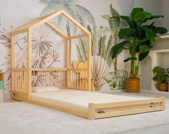 Little Hut House Floor Bed: Montessori Toddler Bed Frame