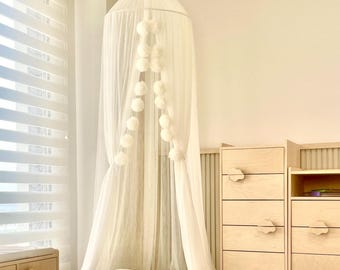 Tulle Crib Canopy: Nursery Reading Nook, Hanging Tent