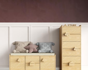 Dream House Collection: Birch Plywood Tall Chest of Drawers with Soft Closing Drawers
