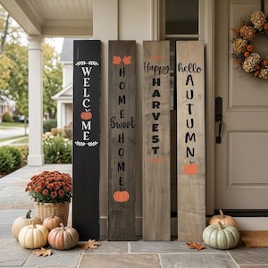 Fall Porch Sign, Wooden Welcome Porch Leaner, Autumn Front Porch Decor, Harvest Sign, Thanksgiving Porch Decor