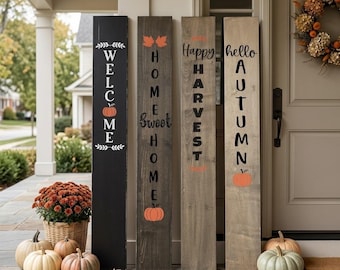 Panneau de bienvenue en bois pour porche d'automne, décoration d'automne pour porche, panneau de récolte, décoration de porche pour Thanksgiving