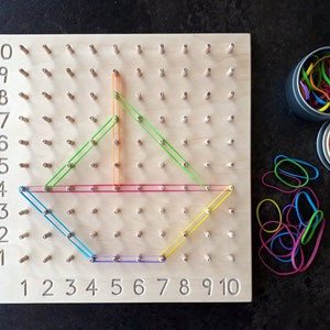 Multiplication Geoboard, Wooden Peg Board, Montessori Learning Toy, Sensory Board, Toddler Gift, Preschool Toy, Waldorf Toy