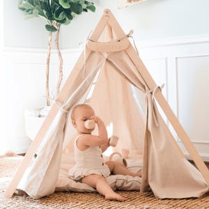 Personalized Kids Play Tent | Foldable A-Frame Teepee | Montessori Play Tent | Indoor Reading Nook for Toddlers