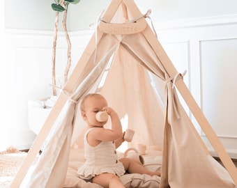 Personalized Kids Play Tent | Foldable A-Frame Teepee | Montessori Play Tent | Indoor Reading Nook for Toddlers