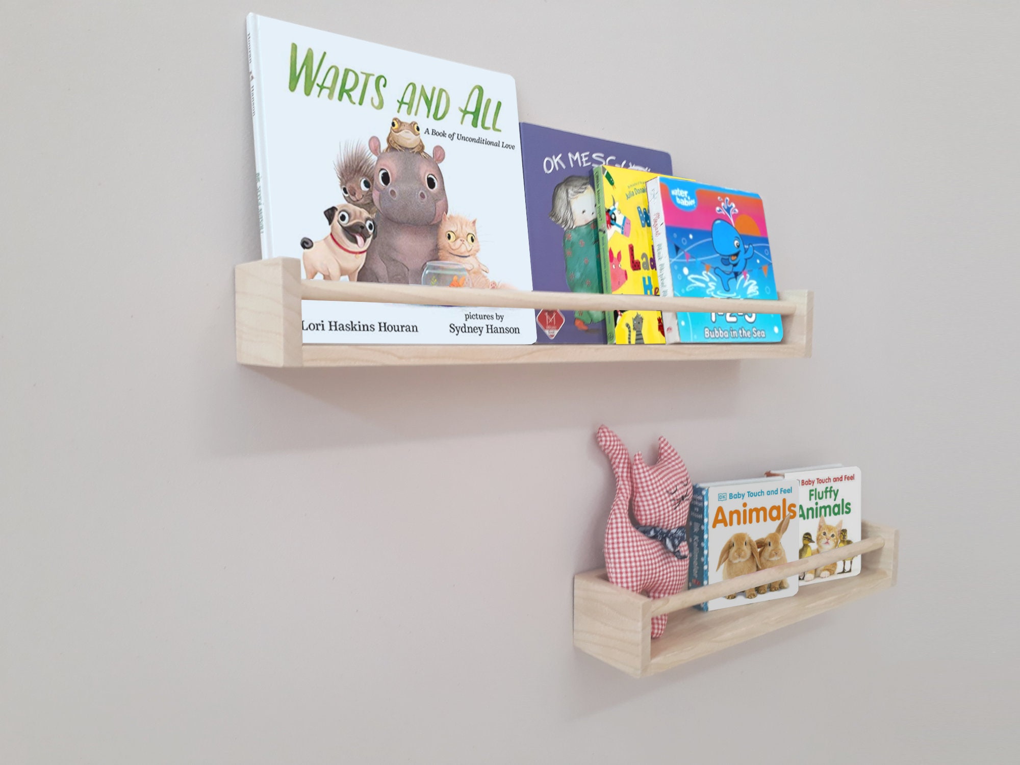 Nursery Bookshelf Shelf With Hanging Rod Nursery Shelf Etsy UK