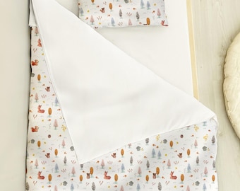 Woodland Friends Organic Cotton Sateen Bedding Set – 800 Thread Count, Nature-Inspired