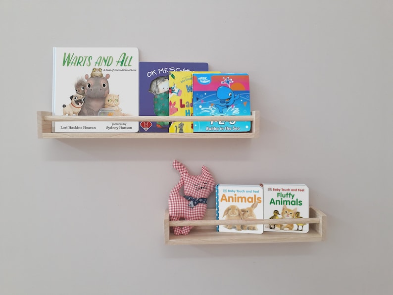 Nursery Bookshelf Shelf With Hanging Rod Nursery Shelf Etsy