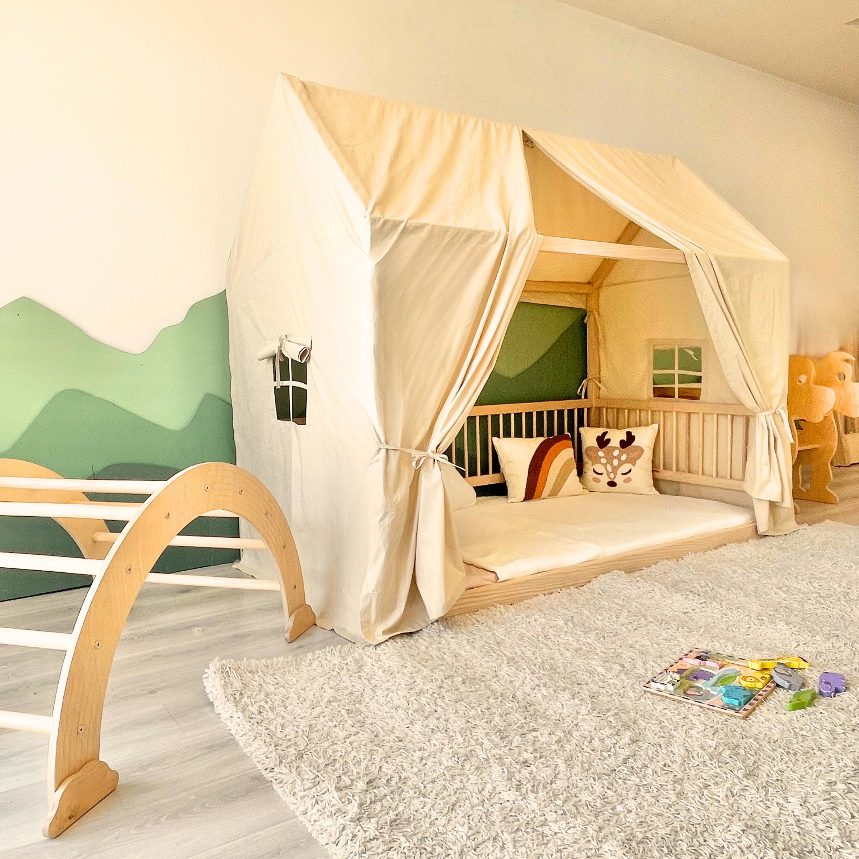 Woodland Montessori Bed Tent Cover: 100% Cotton Canopy - Etsy New Zealand, image size:3000x3000